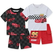 Disney Cars Lightning McQueen Mix and Match T-shirts and Shorts Set (Boys), 4 Piece Set, Sizes 4-8